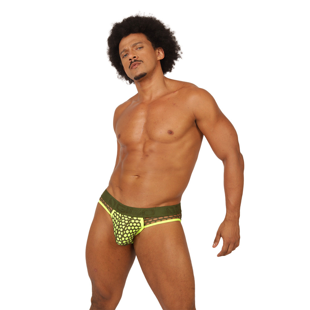 FRESH YELLOW BRIEF JOCK - Sexy Men's Jockstrap with Contrast Waistband