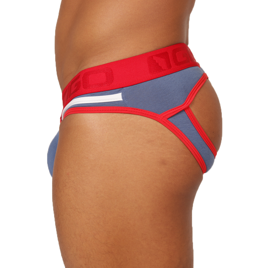 GAROTO BLUE BRIEF JOCK - Sexy Men's Jockstrap with Contrast Waistband