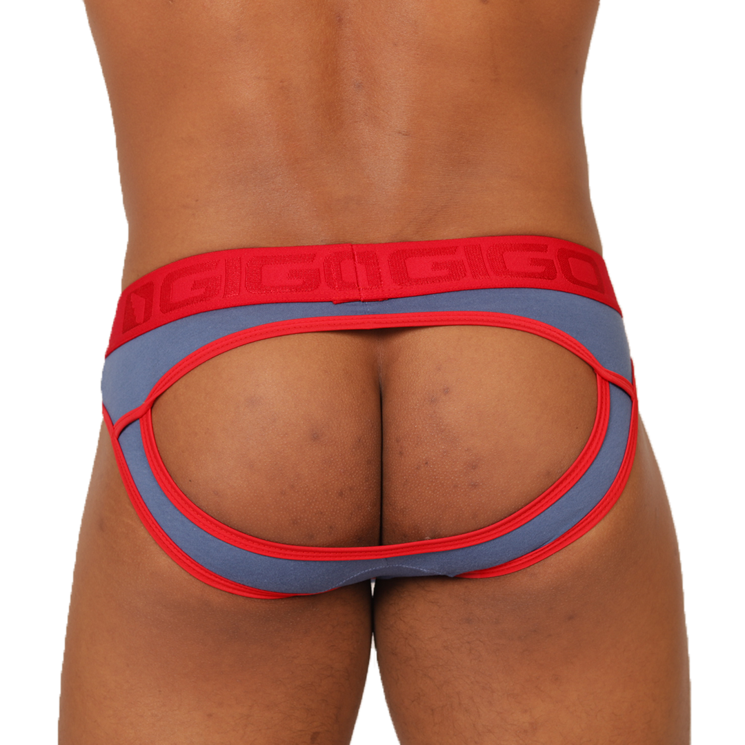 GAROTO BLUE BRIEF JOCK - Sexy Men's Jockstrap with Contrast Waistband