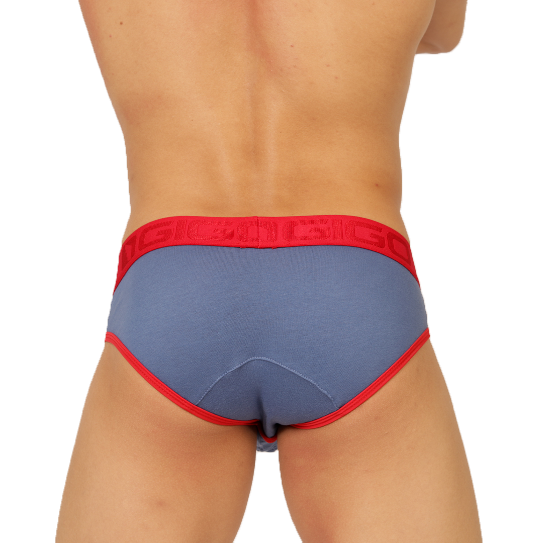 GAROTO BLUE BRIEF - Bold Men's Brief with Contrasting Waistband