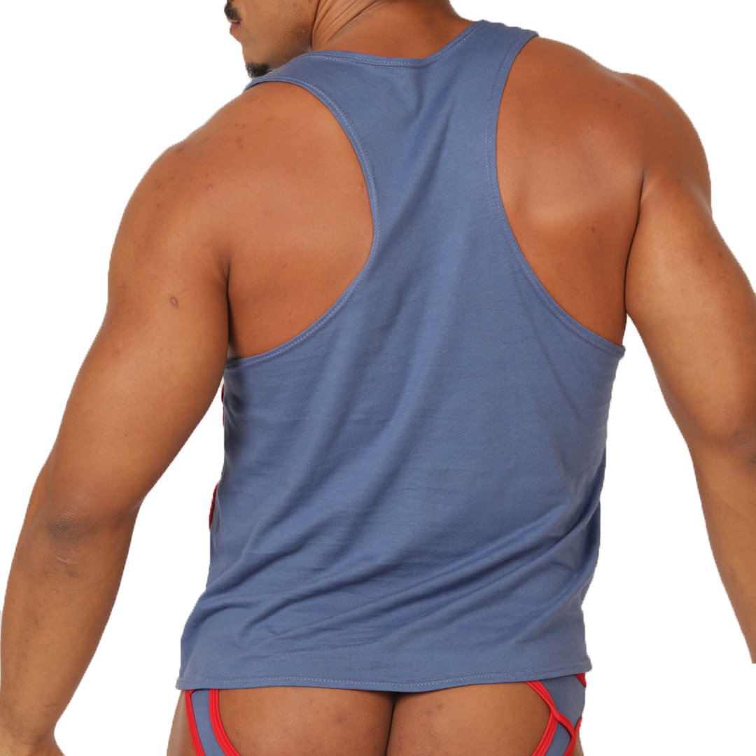 GAROTO BLUE TANK - Bold Men's Brief with Contrasting Waistband
