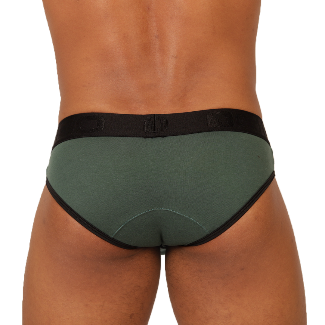 GAROTO GREEN BRIEF - Bold Men's Brief with Contrasting Waistband