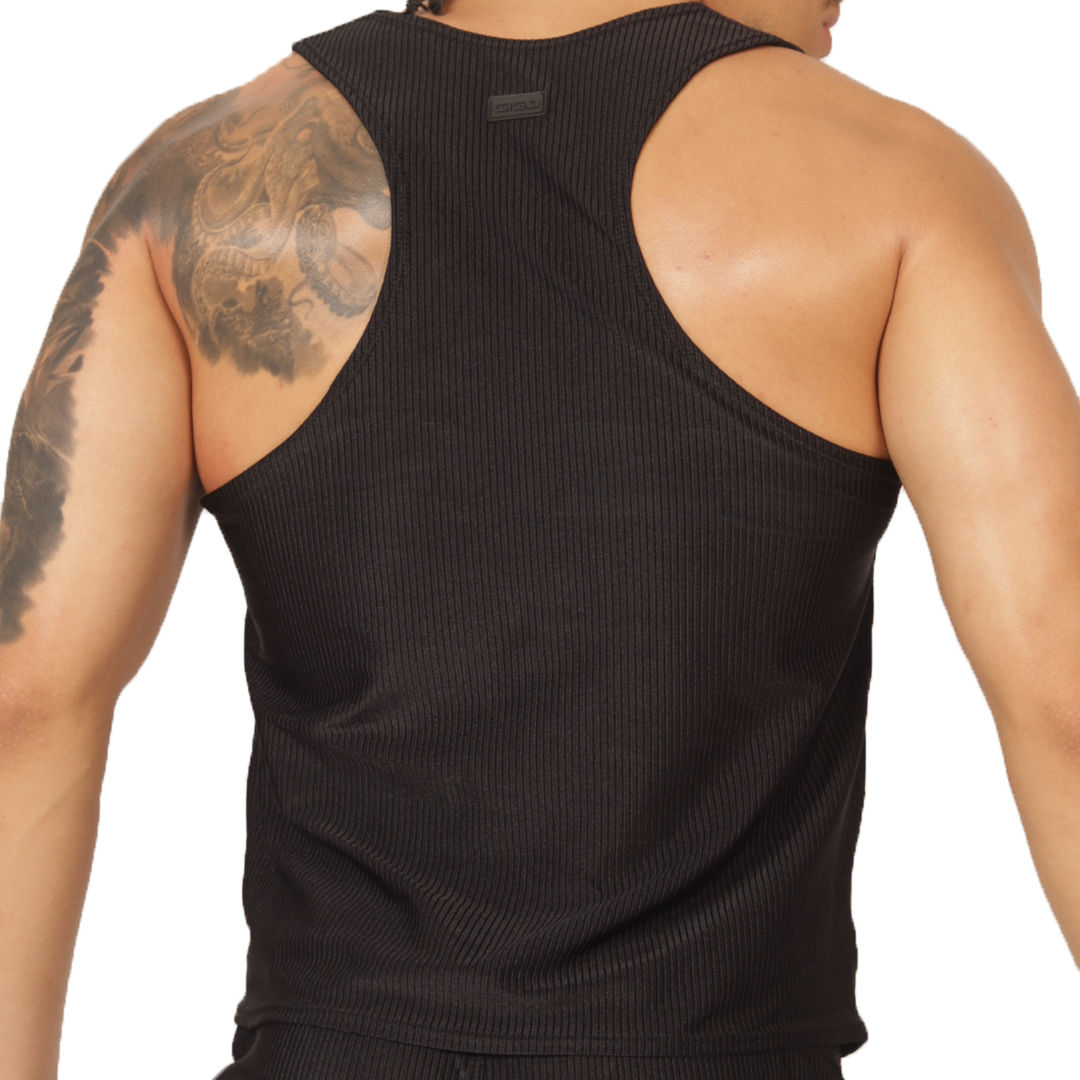 GLOW BLACK TANK - Men's Sports Tank Top in Trendy Colors