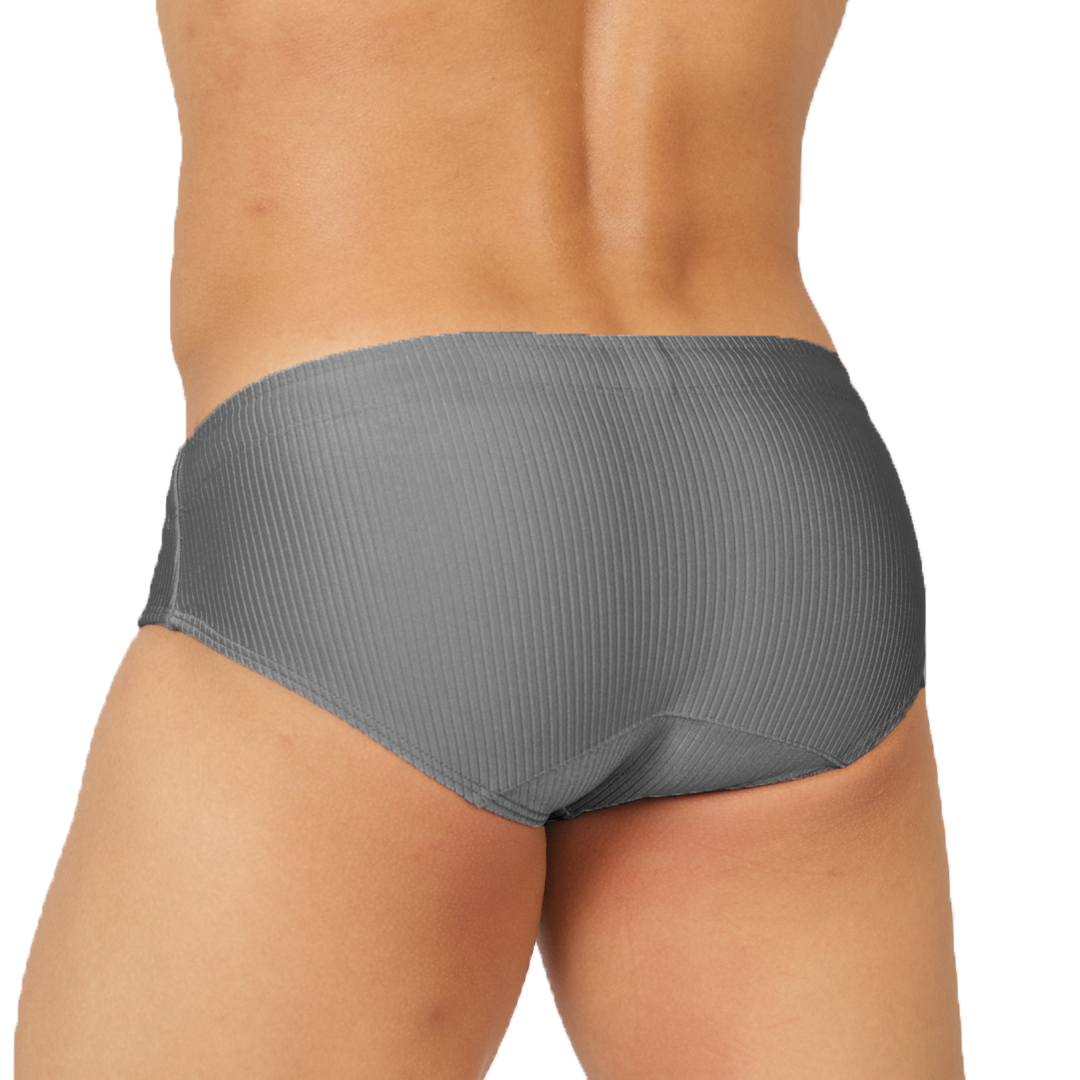 GLOW GRAY SWIMBRIEF - Sexy Men's Jockstrap with Contrast Waistband