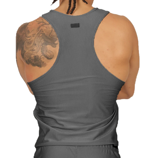 Glow Gray Tank front view by Gigo Underwear