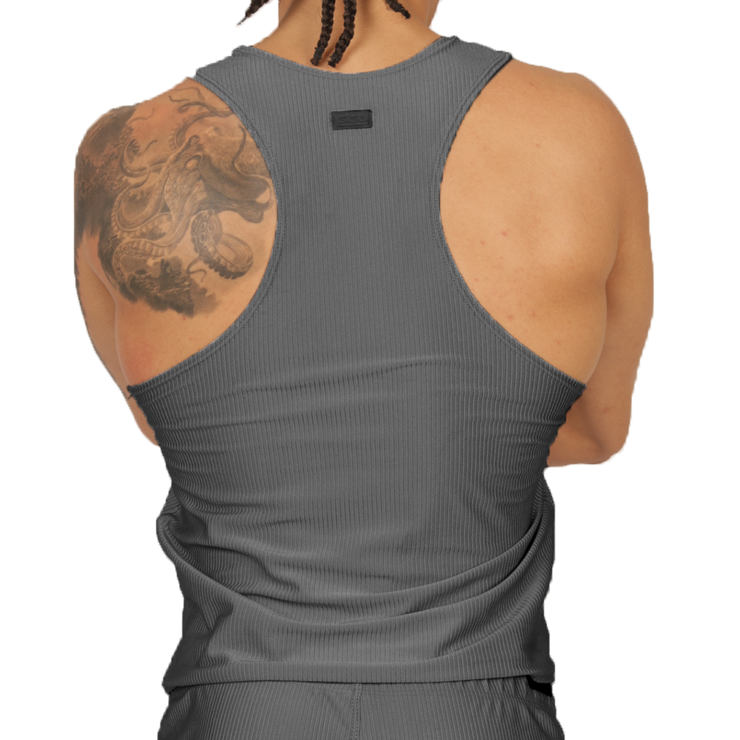 GLOW GRAY TANK - Men's Sports Tank Top in Trendy Colors