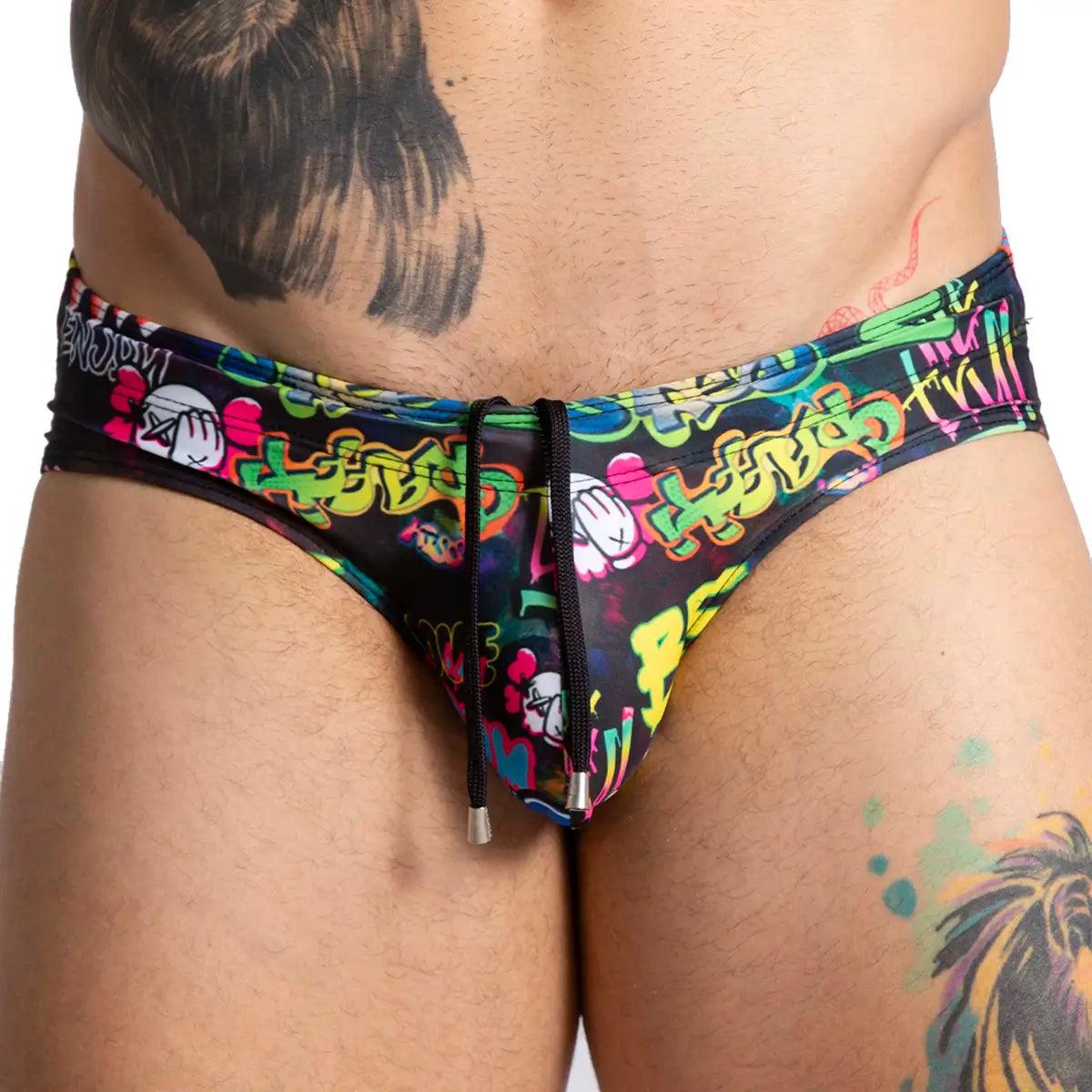 GRAFFITI SWIM BRIEF - Gigo Underwear & MensWear