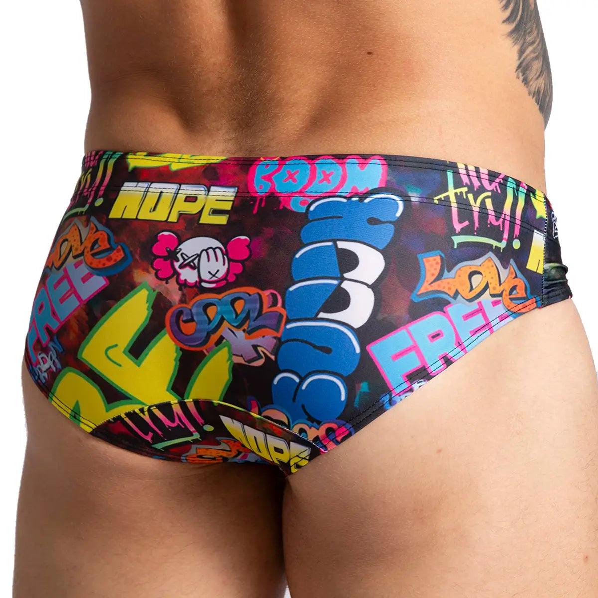 GRAFFITI SWIM BRIEF - Gigo Underwear & MensWear