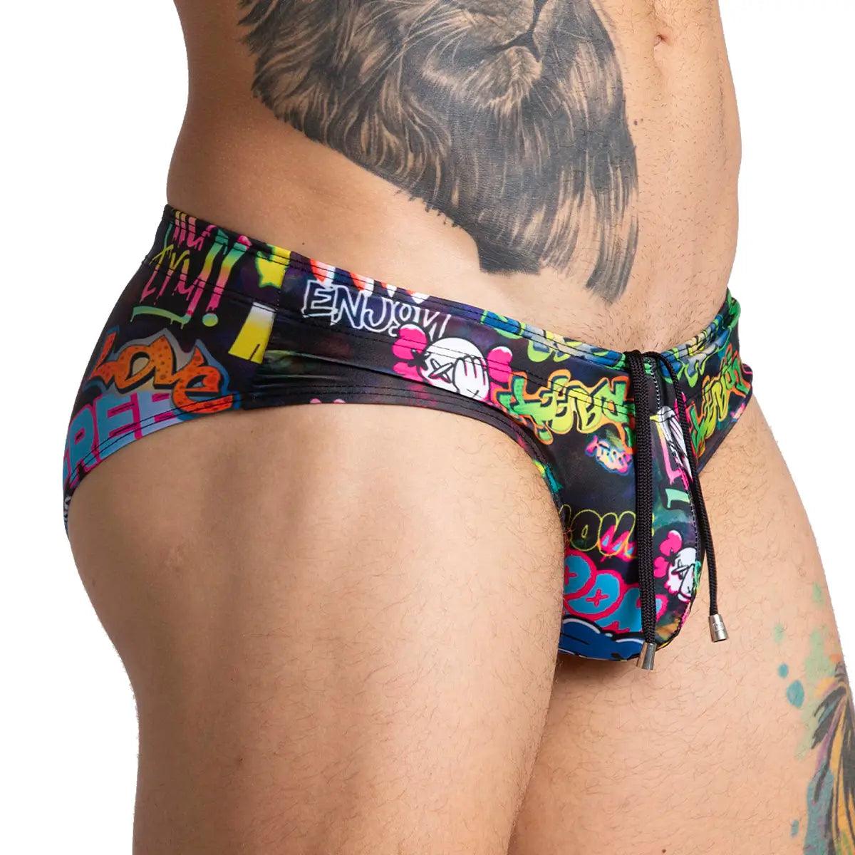 GRAFFITI SWIM BRIEF - Gigo Underwear & MensWear
