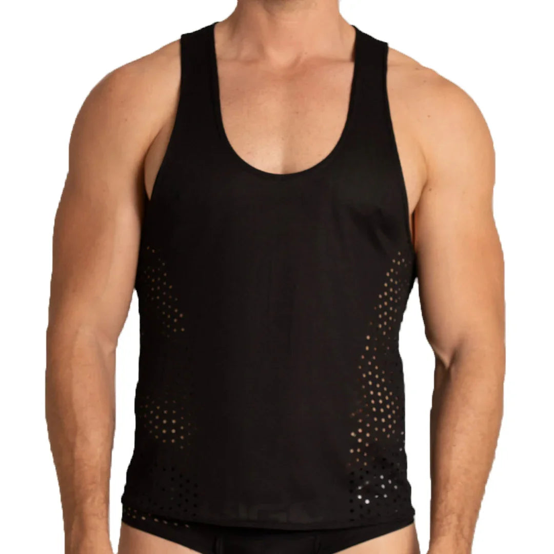 Hibrid Black Tank back view by Gigo Underwear