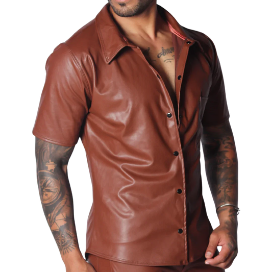 Hide Brown Shirt front view by Gigo Underwear