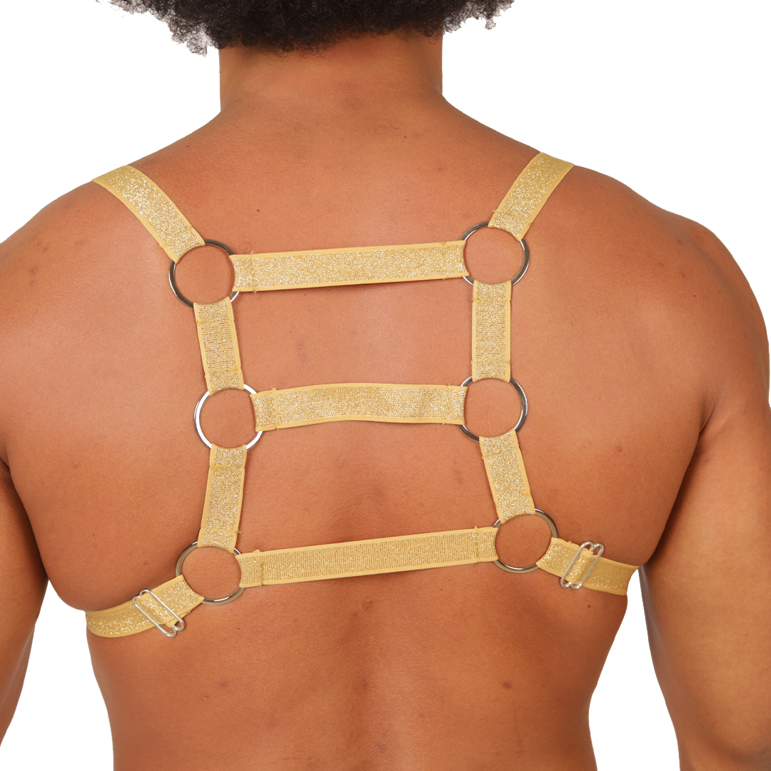 HIT GOLD HARNESS - Men's Fetish Harness with Bold Design