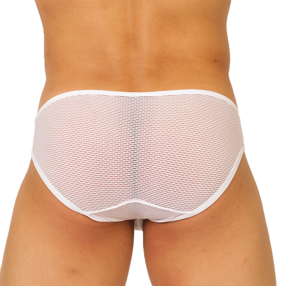 HIT WHITE BRIEF - Bold Men's Brief with Contrasting Waistband