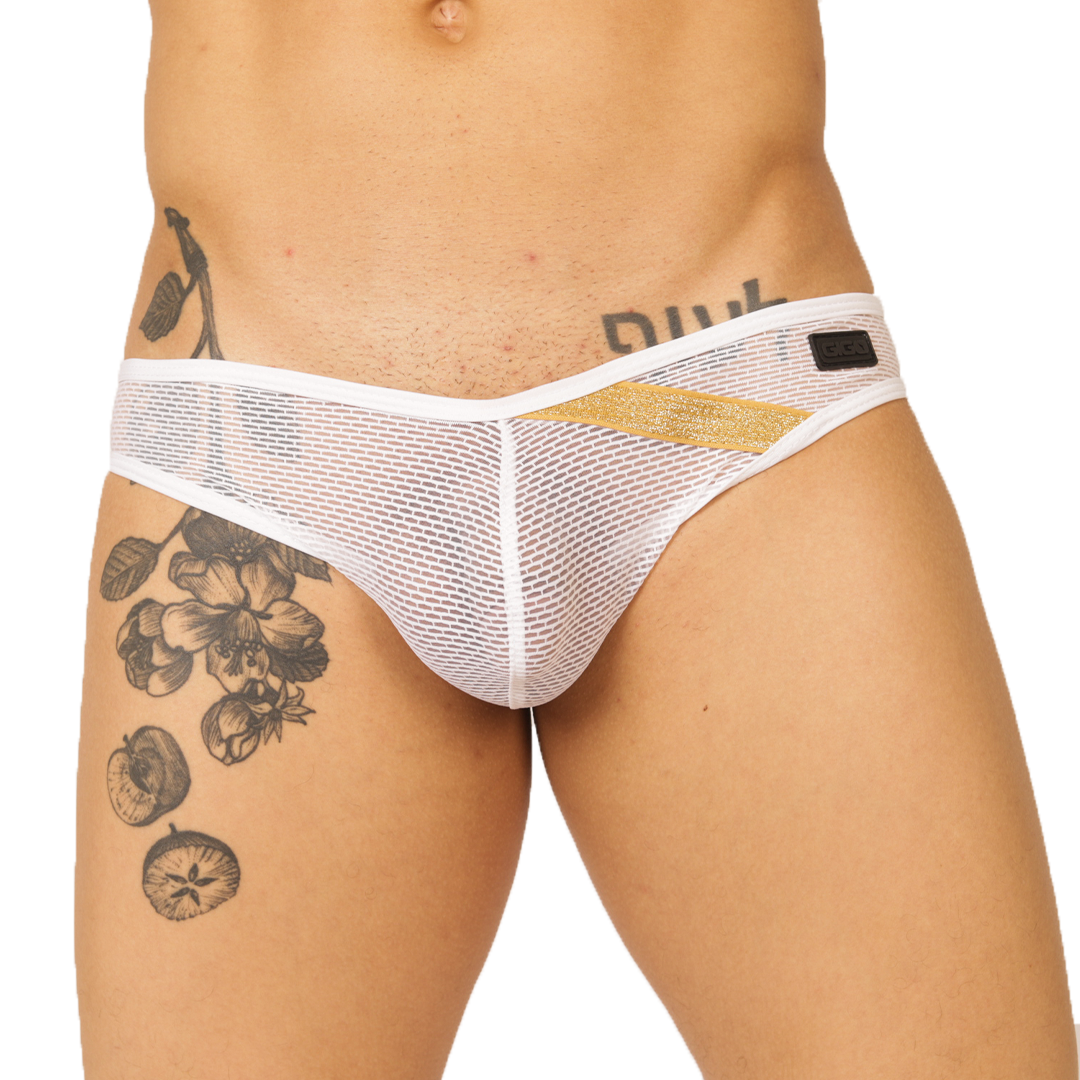 HIT WHITE BRIEF - Bold Men's Brief with Contrasting Waistband