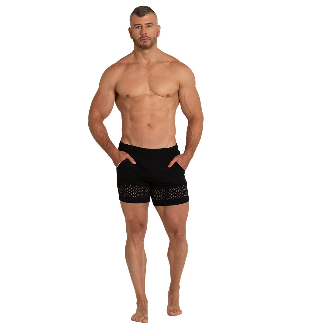 Hole Black Beachwear on model by Gigo Underwear