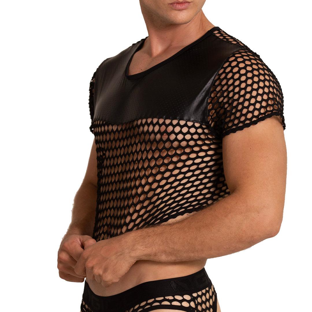HOLE BLACK CROOP TOP - Gigo Underwear & MensWear
