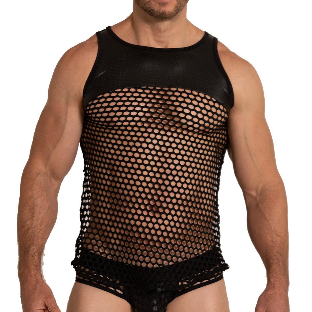 HOLE BLACK TANK - Gigo Underwear & MensWear