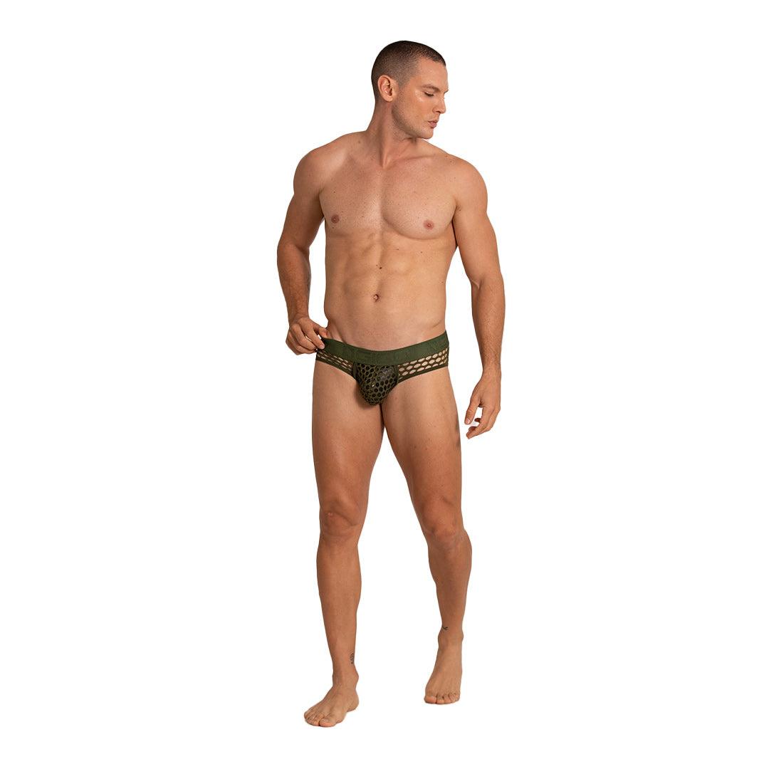 HOLE GREEN BRIEF - Gigo Underwear & MensWear