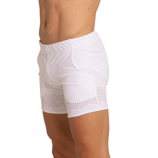 Hole White Beachwear front view by Gigo Underwear