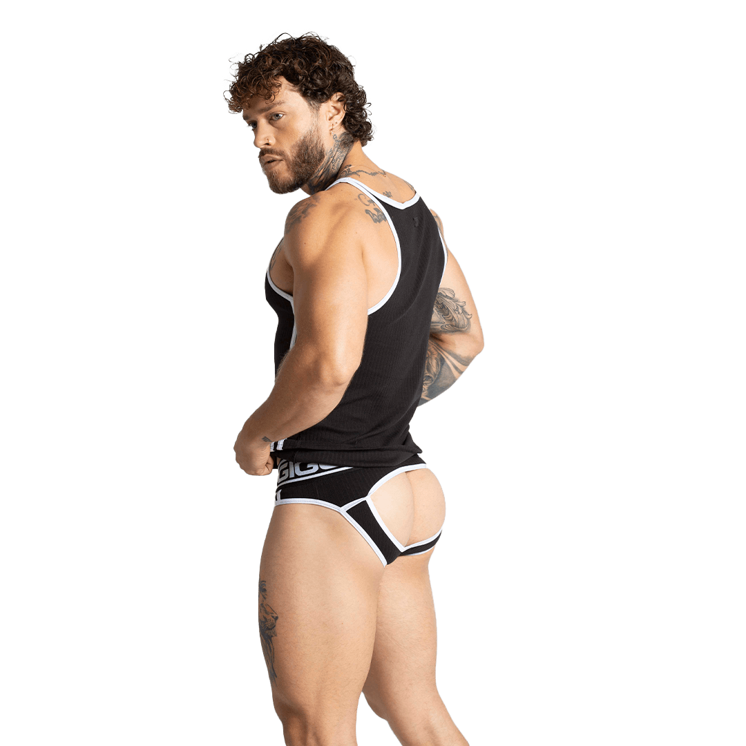KHANAL BLACK TANK - Gigo Underwear & MensWear
