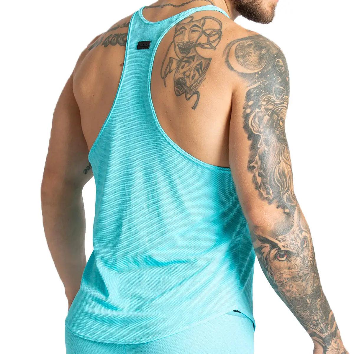 LEMON BLUE TANK - Gigo Underwear & MensWear
