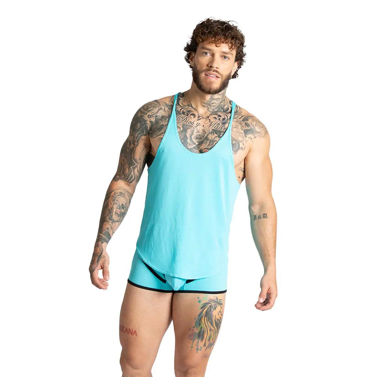 LEMON BLUE TANK - Gigo Underwear & MensWear