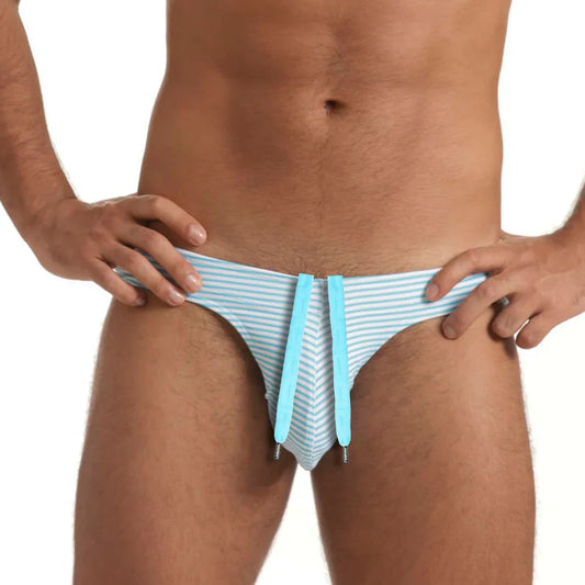 Marine Blue Swim Brief front view by Gigo Underwear