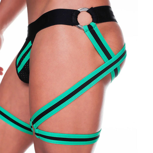 Medieval Green Jockstrap Gelbert Belt front view by Gigo Underwear