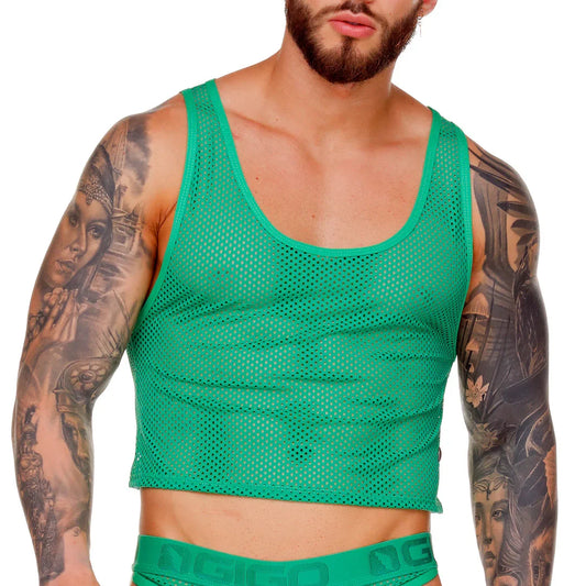 Morocco Green Croop Top front view by Gigo Underwear