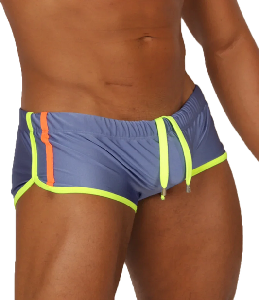 Nice Blue Swim Trunk front view by Gigo Underwear