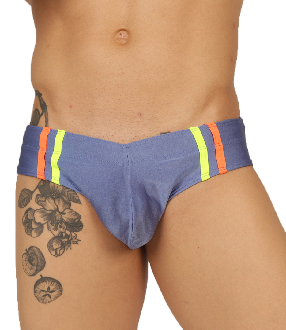 NICE BLUE SWIMBRIEF - Bold Men's Brief with Contrasting Waistband