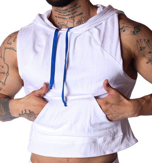 Nafts White Hoody T Shirt front view by Gigo Underwear