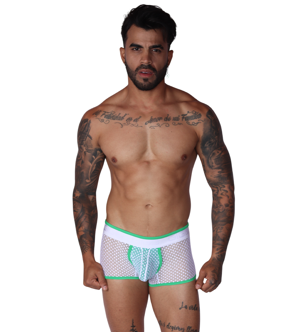 Net Green Trunk on model by Gigo Underwear