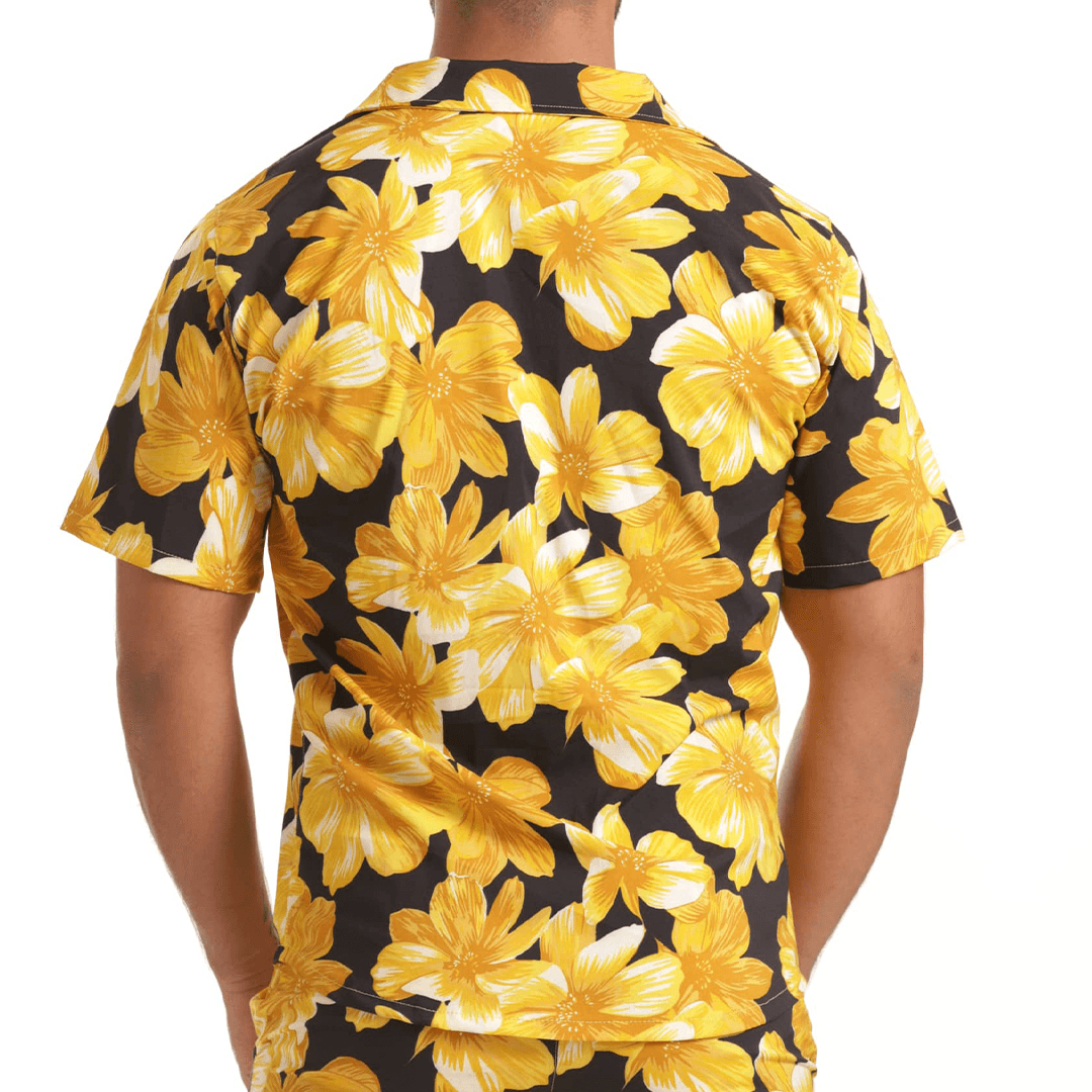 FLOWERS YELLOW SHIRT - Gigo Underwear & MensWear