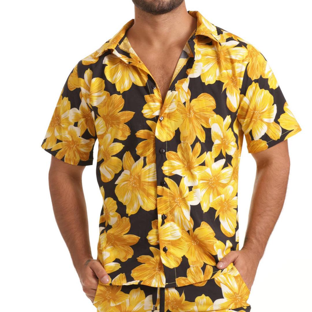 FLOWERS YELLOW SHIRT - Gigo Underwear & MensWear