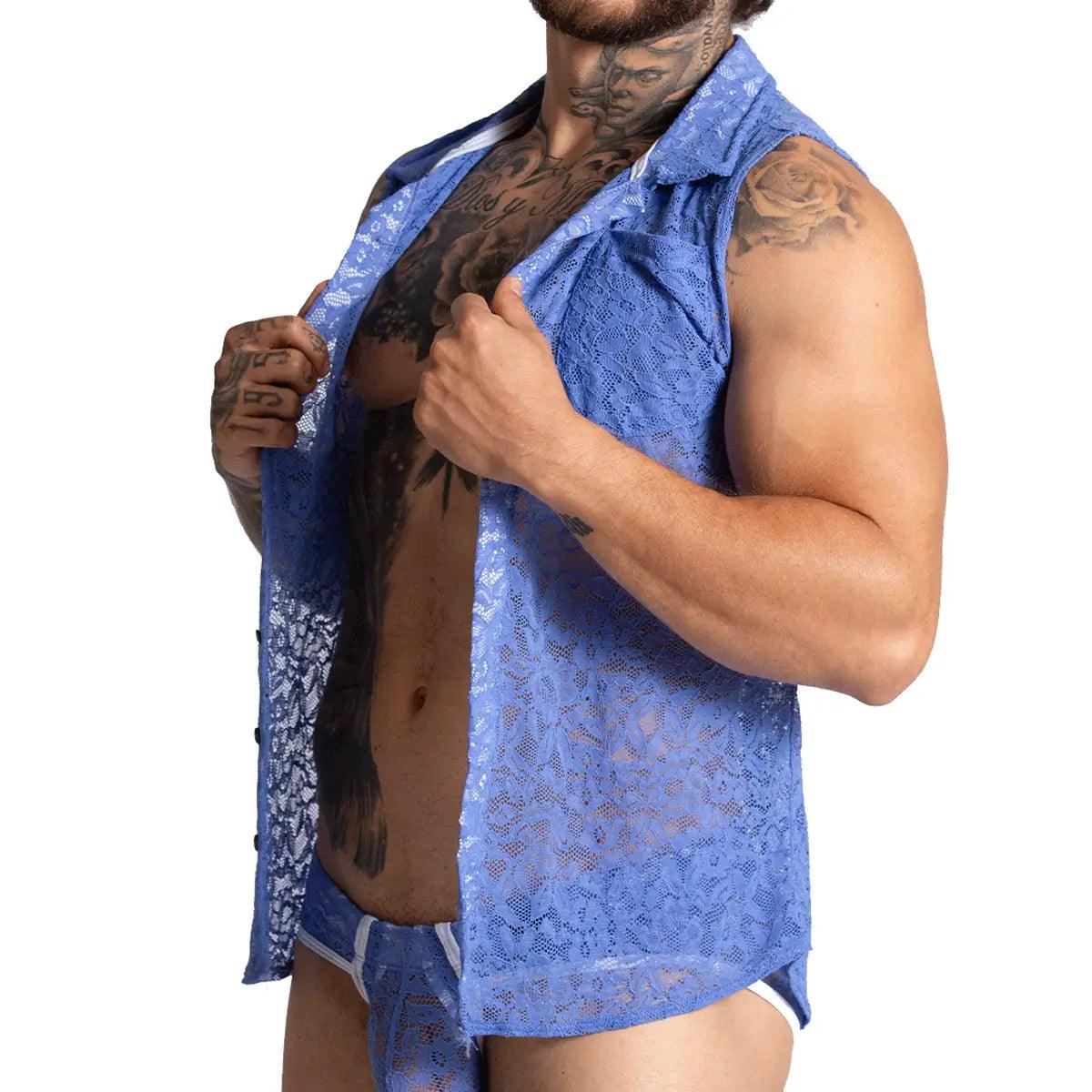 PARADISE BLUE SHIRT - Gigo Underwear & MensWear