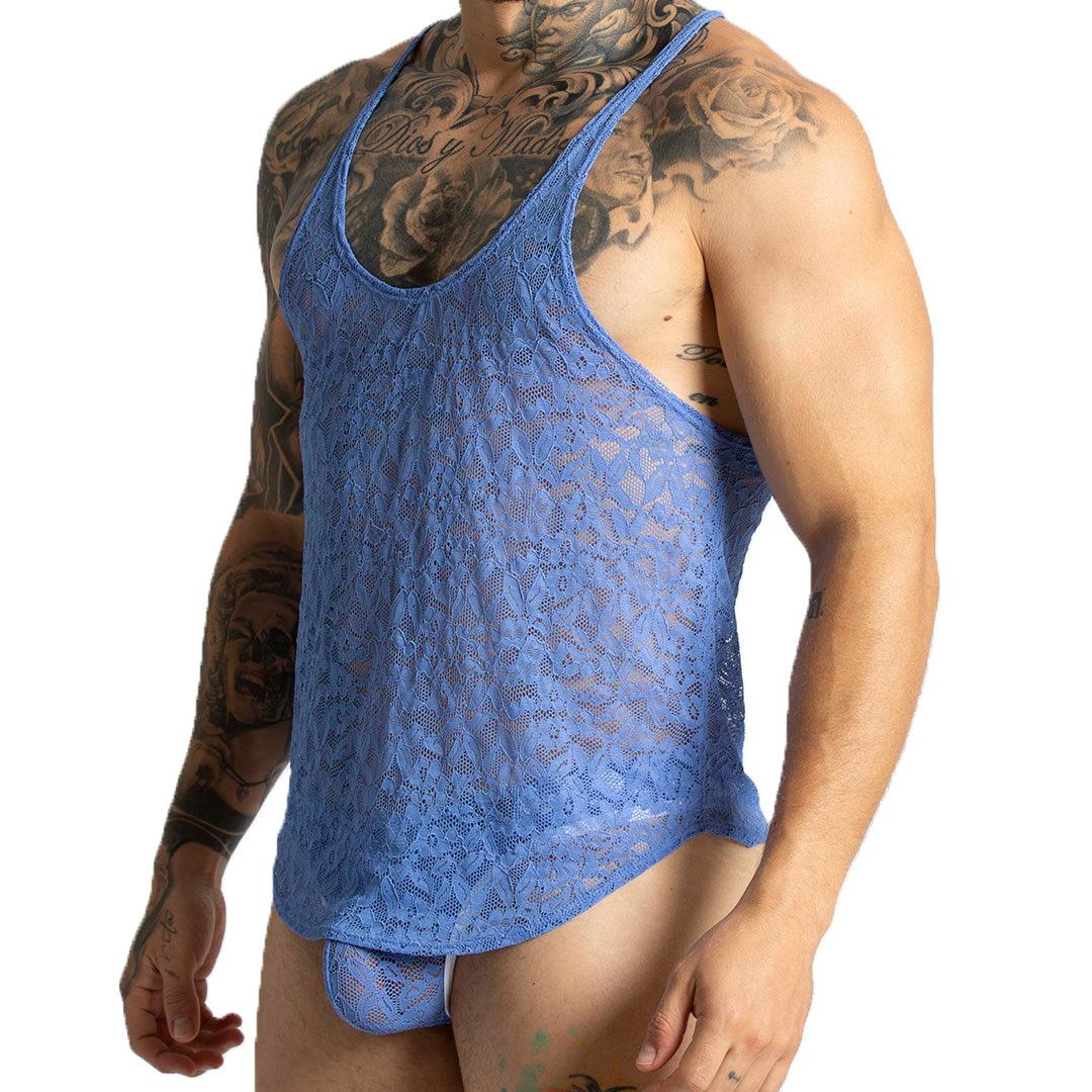 PARADISE BLUE TANK - Gigo Underwear & MensWear