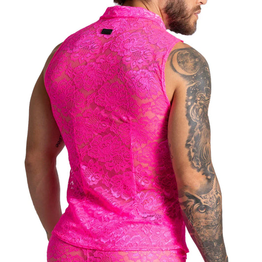 Paradise Fucshia Shirt front view by Gigo Underwear