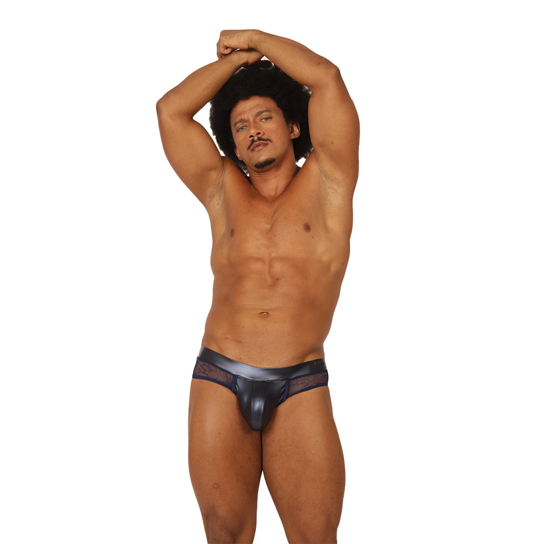 PASSIONE BLUE BRIEF - Bold Men's Brief with Contrasting Waistband