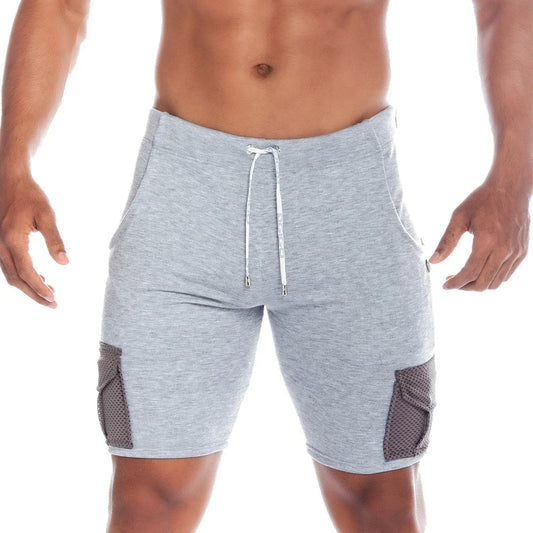 Pocket Gray Short front view by Gigo Underwear