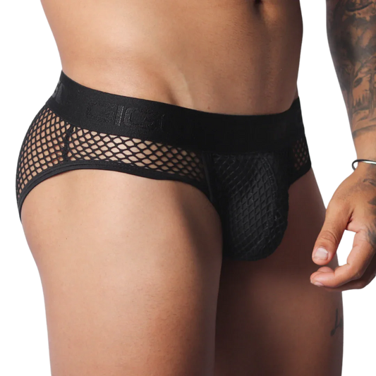 Provocative Black Brief front view by Gigo Underwear