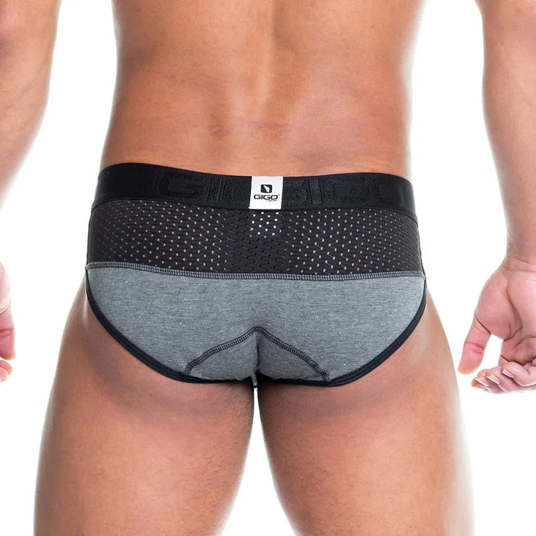 Prudence Black Brief back view by Gigo Underwear
