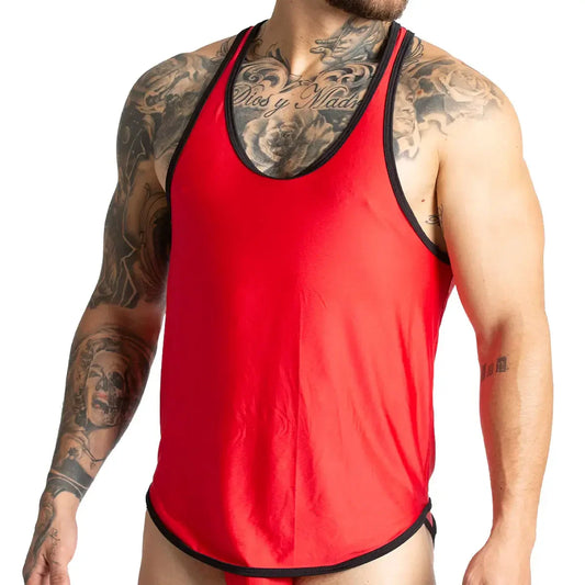 Purity Red Tank front view by Gigo Underwear