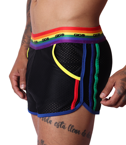 Pride Shorts front view by Gigo Underwear