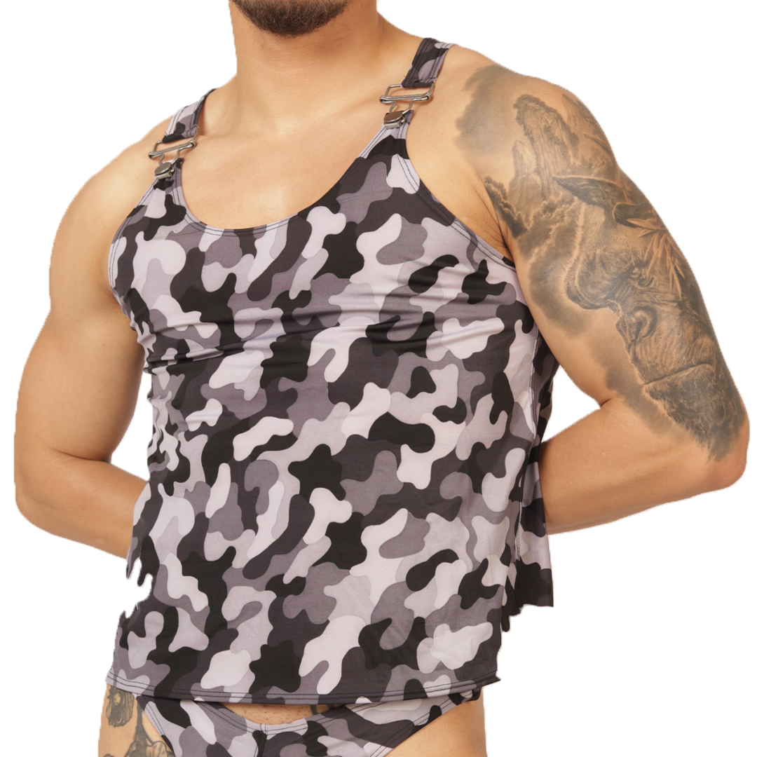 RANK CAMOUFLAGED TANK - Men's Sports Tank Top in Trendy Colors