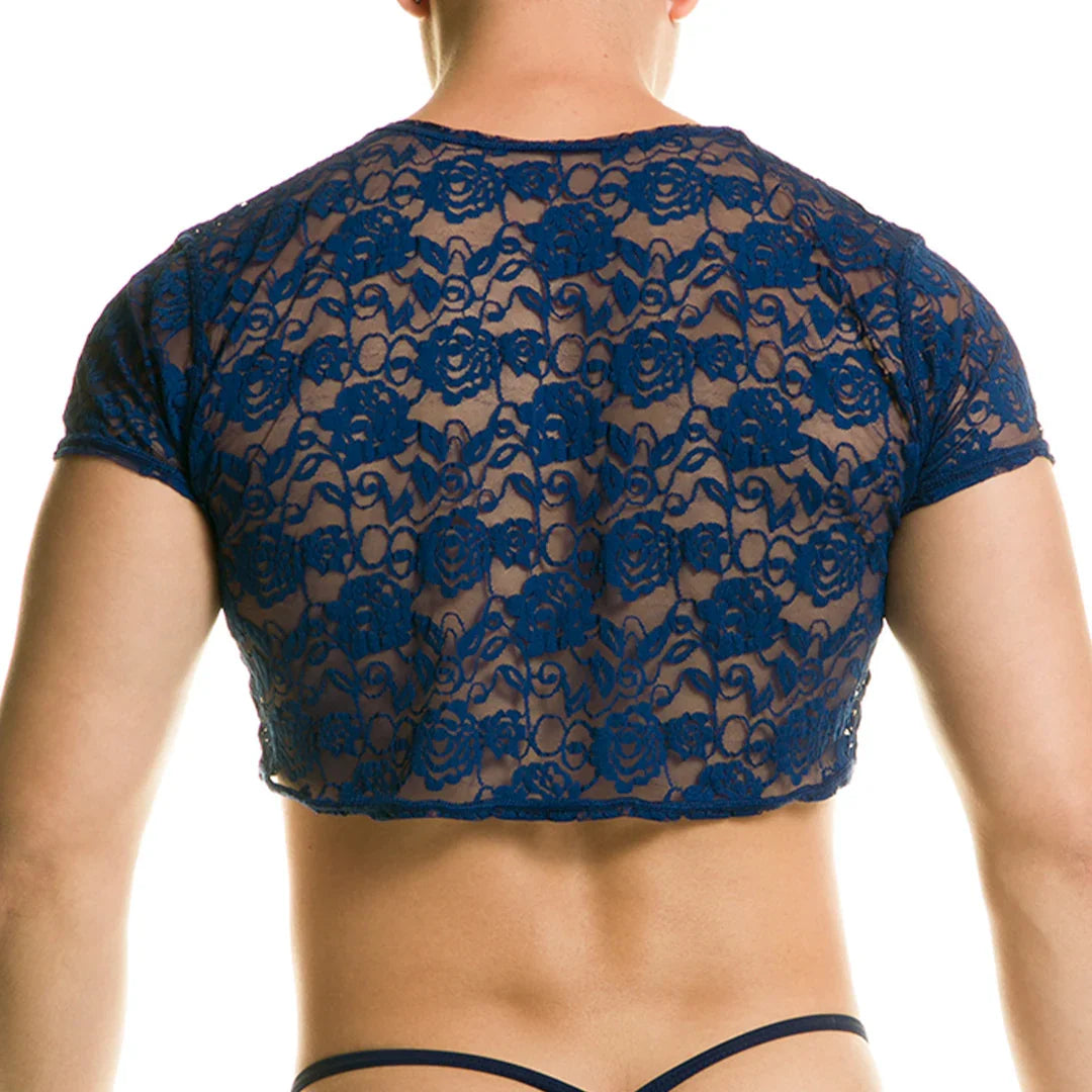 Redemotion Blue Croop Top back view by Gigo Underwear
