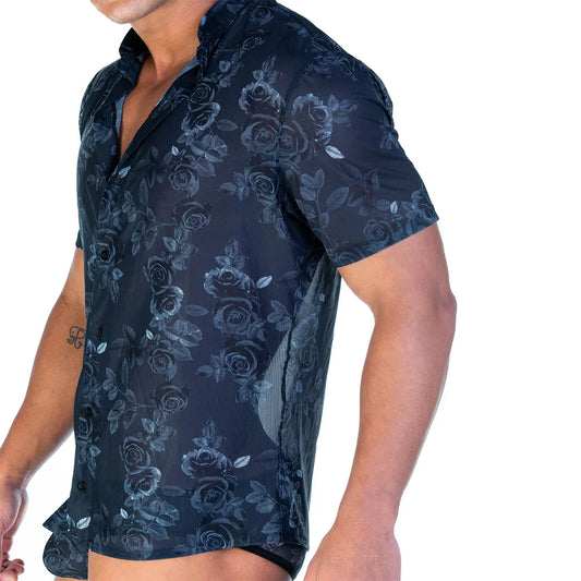 Rose Black Shirt front view by Gigo Underwear