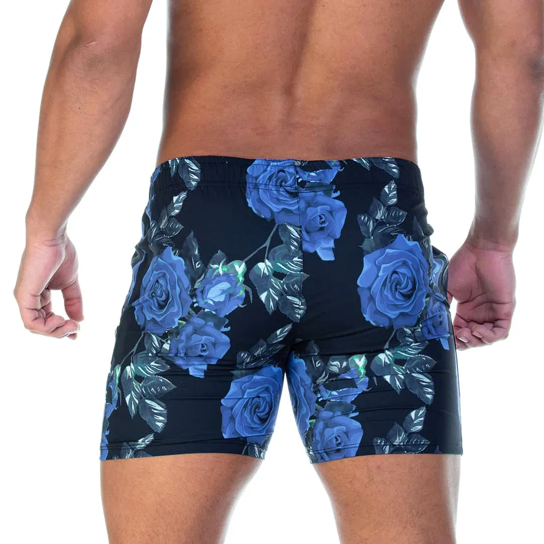 Rose Blue Beachwear back view by Gigo Underwear