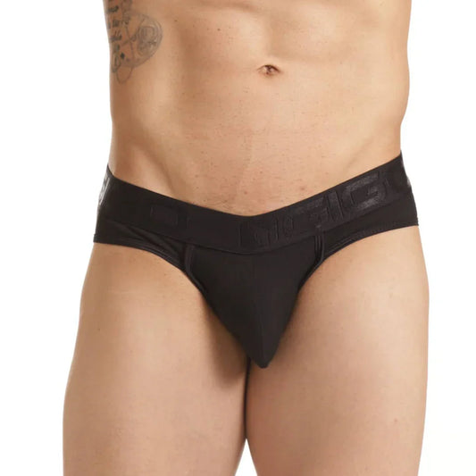 Scanaling Black Brief Jockstrap front view by Gigo Underwear