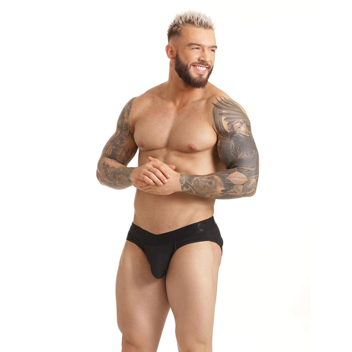 SCANALING BLACK BRIEF JOCKSTRAP - Gigo Underwear & MensWear